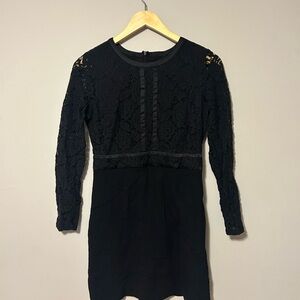 Chic Black Lace Long Sleeve Dress